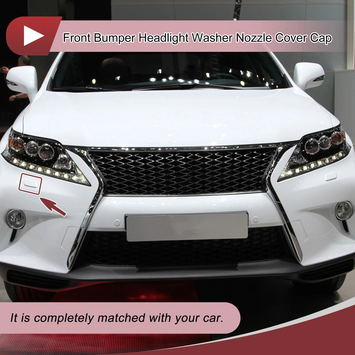 Bumper Headlight Washer Nozzle Cap for Lexus RX350 (2013-2015) Black