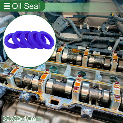 Oil Seal / 35x52x10mm / Rotary Shaft Seal TPU High Pressure Blue, 5 Pcs
