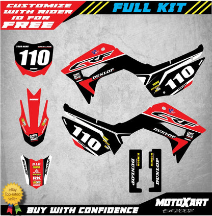Custom Graphics Full Kit for Honda CRF 110 2019-2023 PYRO STYLE Stickers