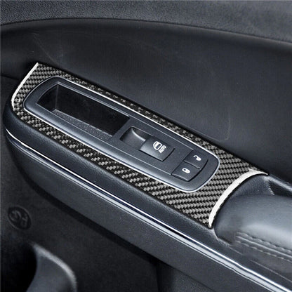 Real Carbon Fiber Window Lift Switch Panel Trim for Dodge Charger (2011-2014)