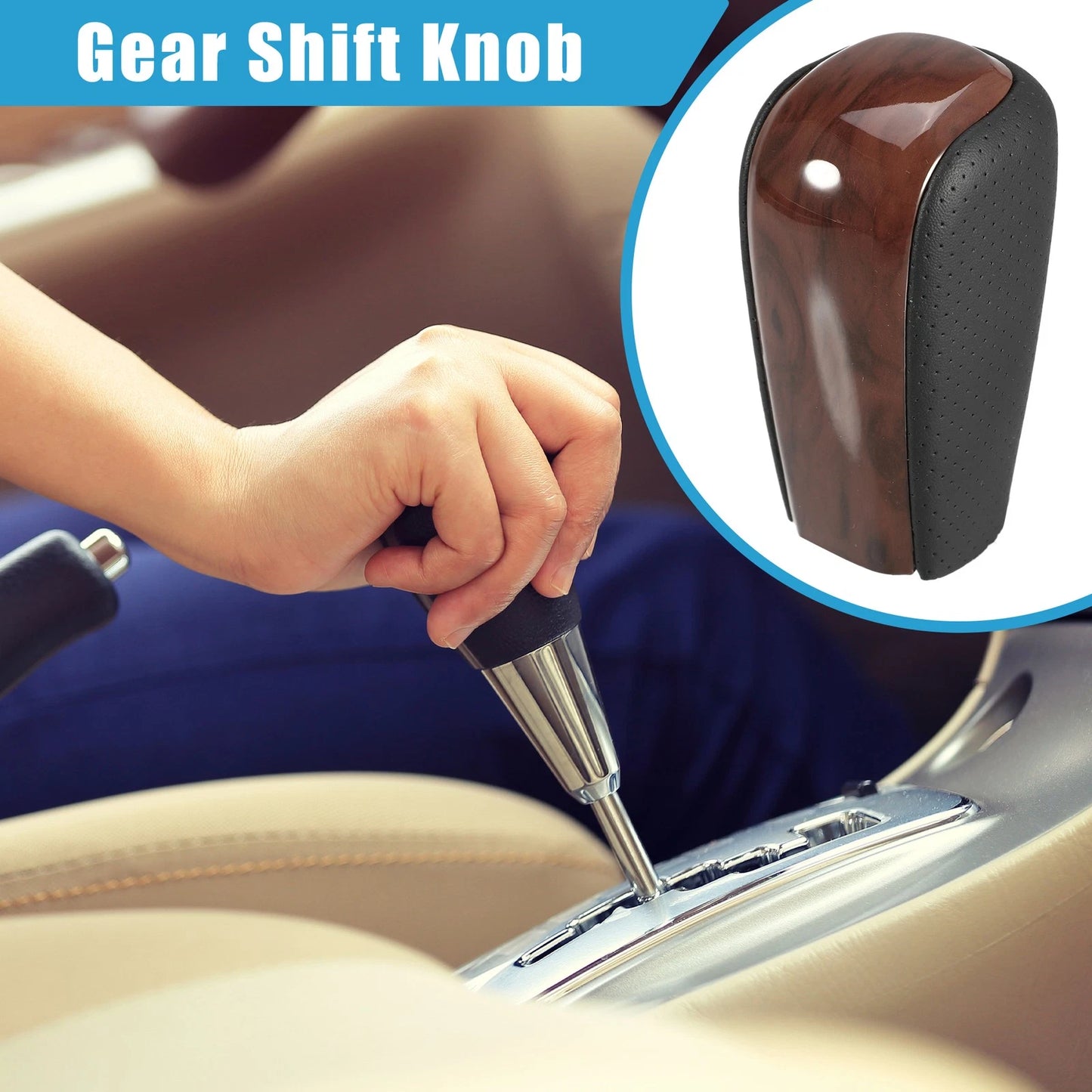 Gear Shift Knob / Red Wood Pattern / for Toyota Land Cruiser Prado