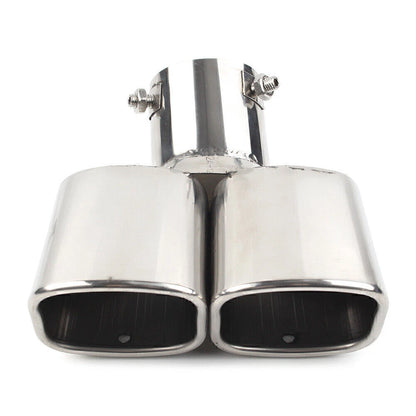 Dual Exhaust Pipe Tail Muffler Tip for Car - Chrome Throat Tailpipe