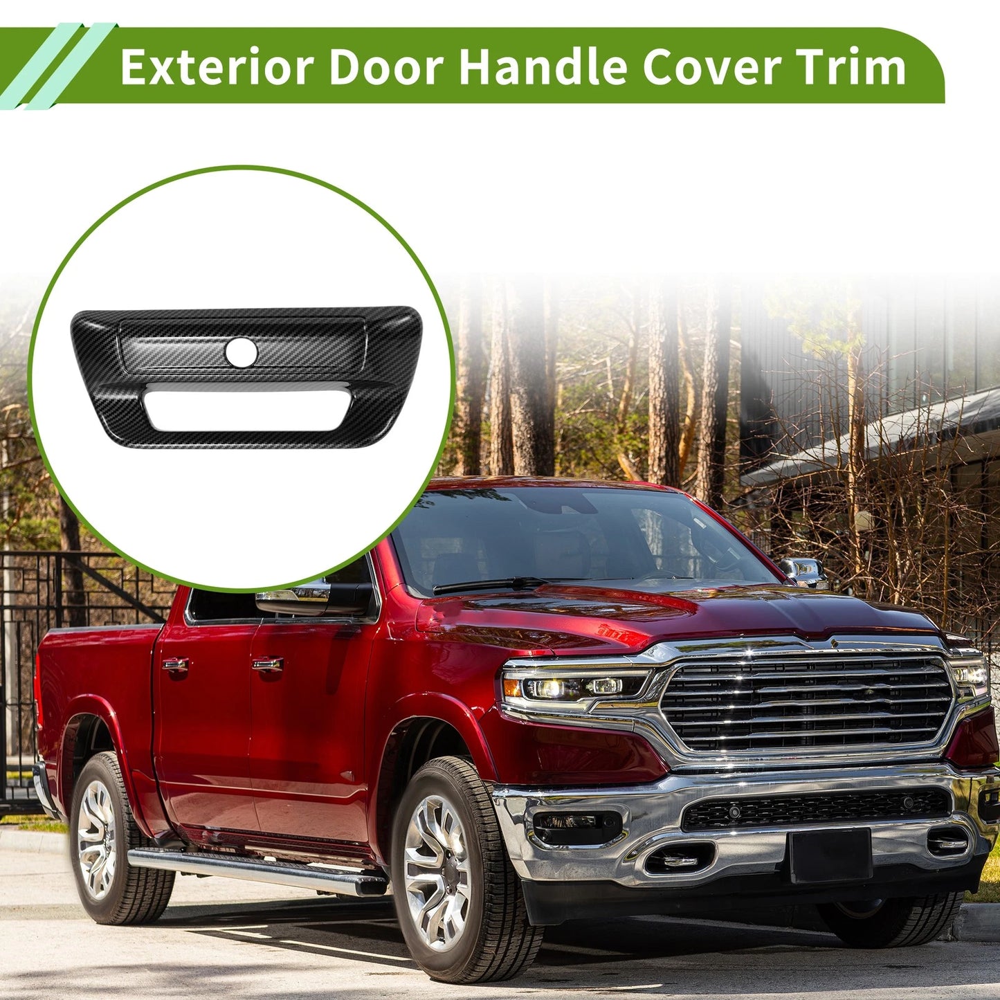 Door Handle Cover Trim Tailgate for Dodge Ram ABS (2019-2025)