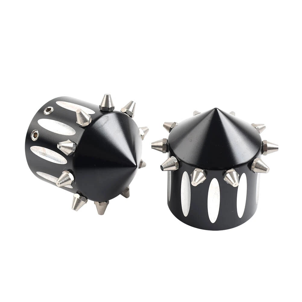 CNC Cut Front Axle Cap Nut Covers for Harley Touring Road King Street