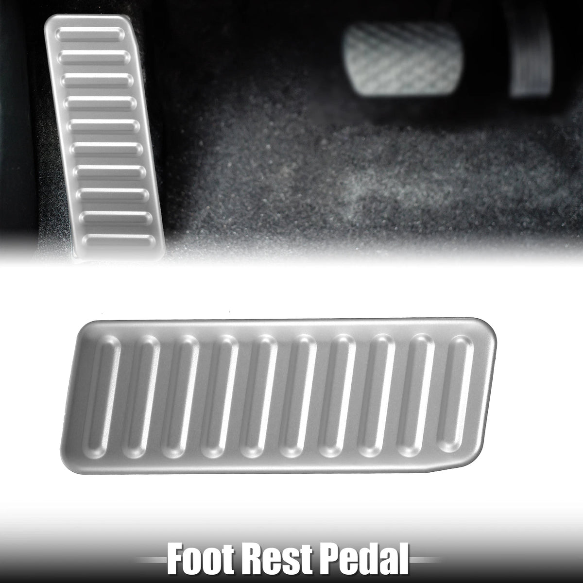 Aluminium Alloy Left Foot Rest Pedal for Ford Mustang (2015-2020) Silver Tone