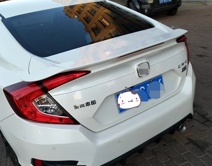 Pearl White Spoiler Wing for Honda Civic 4DR Sedan RS (2016-2021)