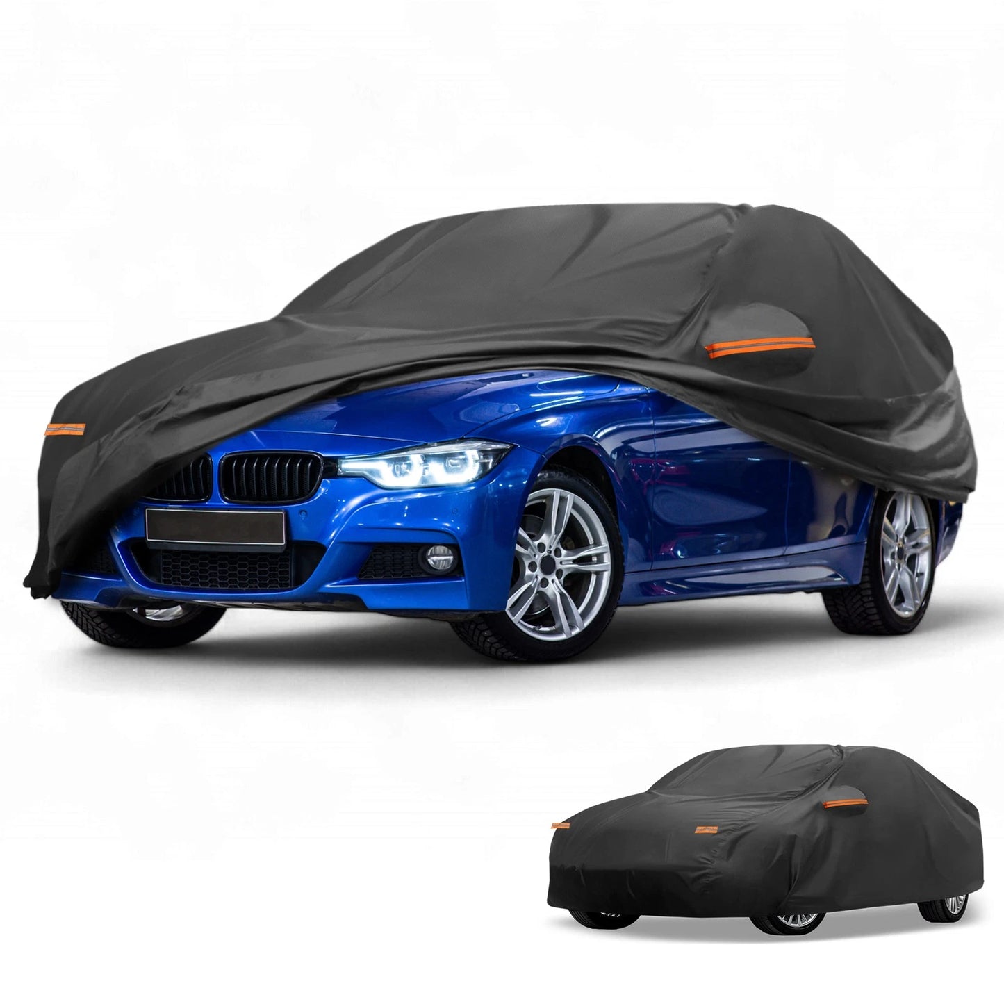 Car Cover Waterproof All Weather for BMW 1 Series Sedan Black 190T-PU