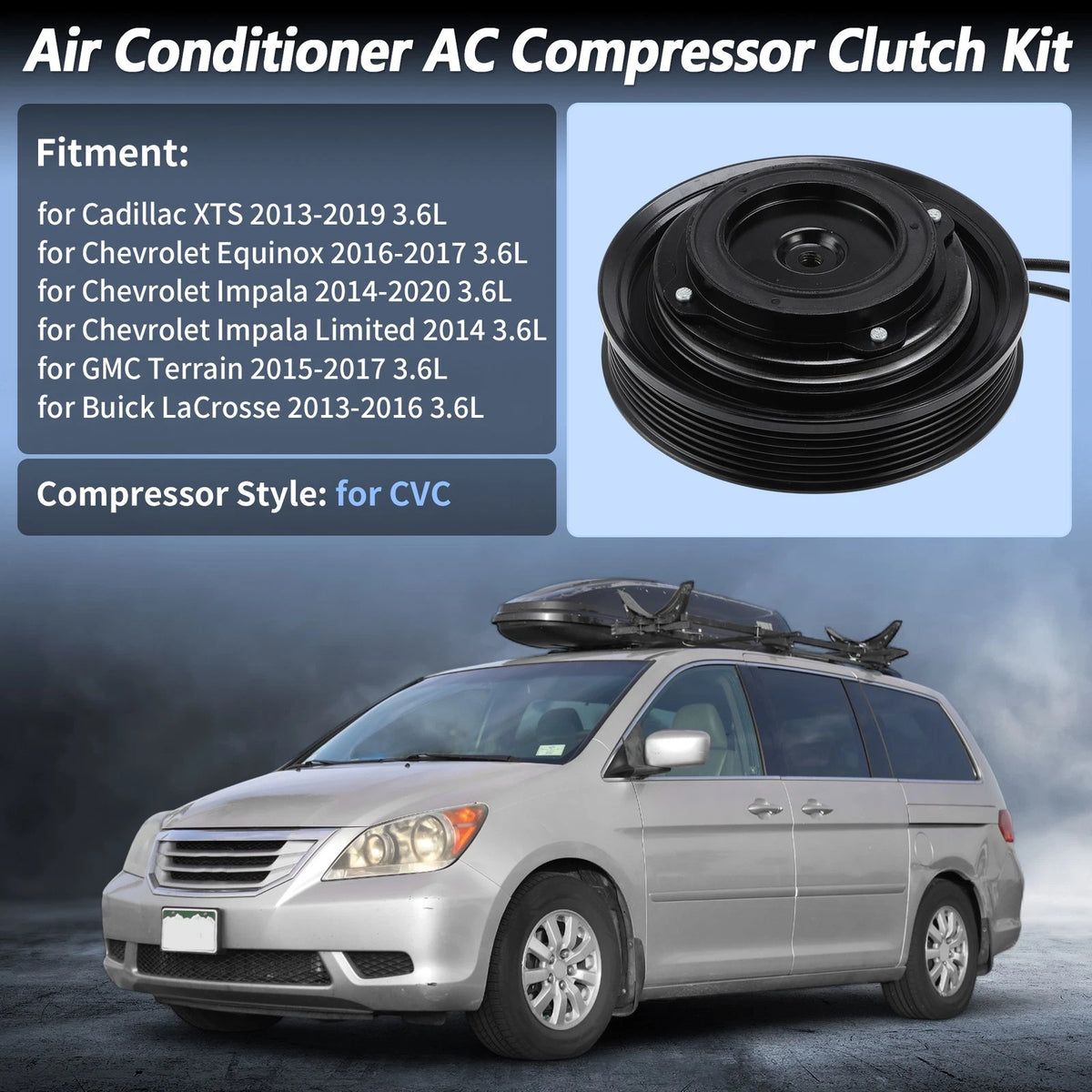 Air Conditioner AC Compressor Clutch 3.6L for Chevrolet Equinox and GMC Terrain