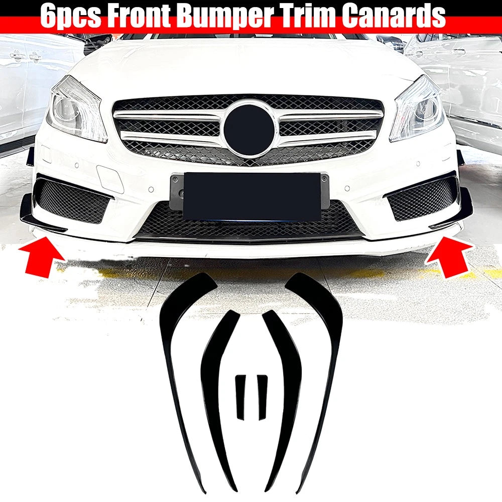 Front Bumper Side Canards Splitters for Mercedes-Benz A-Class (2013–2015)