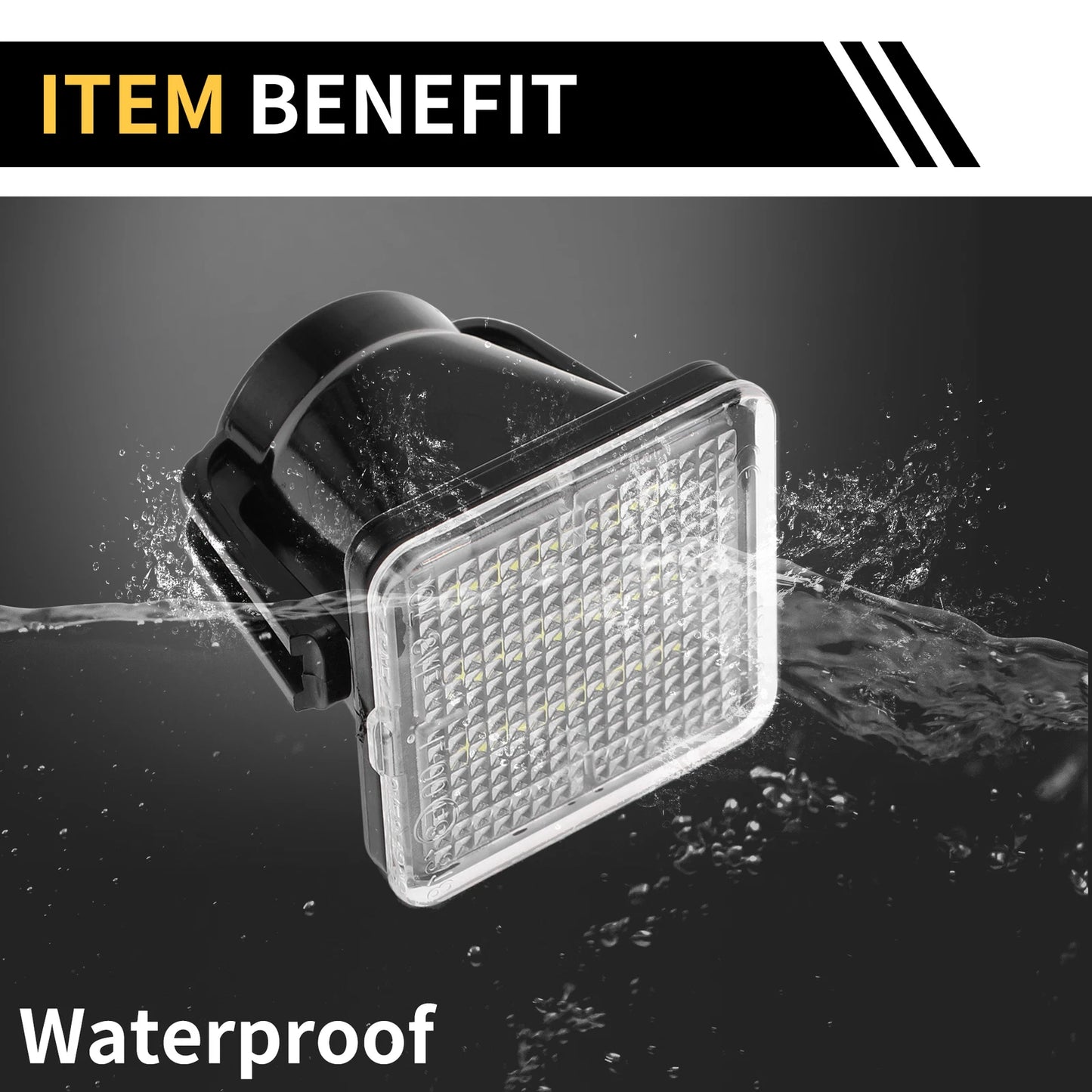 2 x License Plate Light Tag Lamps for Toyota Tundra (2014-2019) Clear Lens