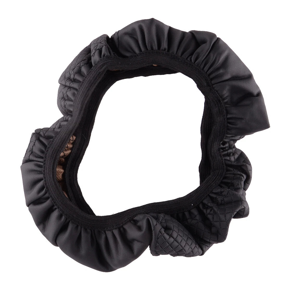 15" PU Leather Anti-Slip Steering Wheel Cover for Universal Cars