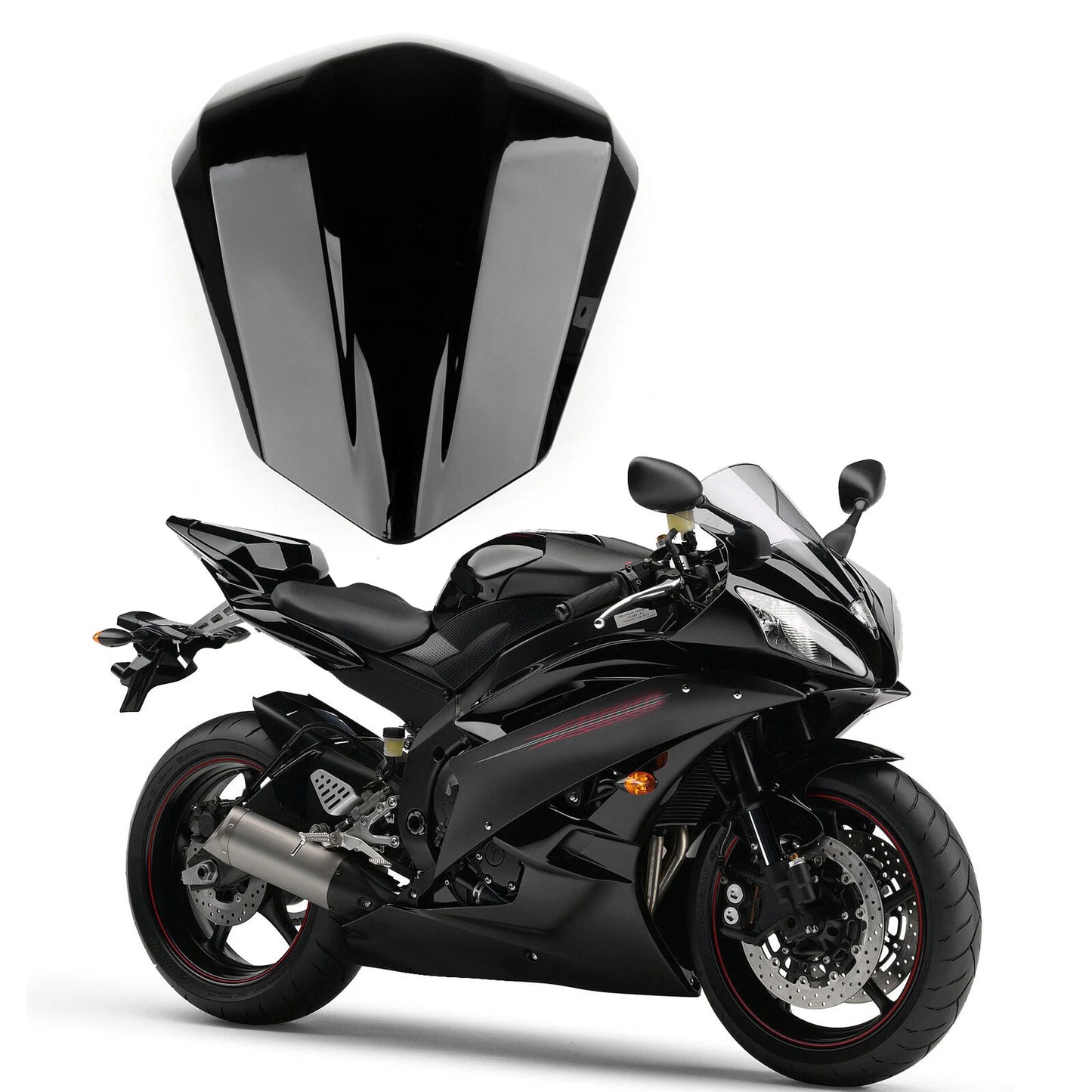 Pillion Seat Cover for Yamaha R6 (2006-2007) Black Fairing