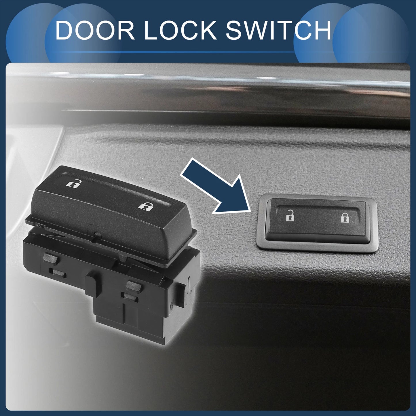 Door Lock Switch Front Left Driver for Chevrolet Silverado 1500