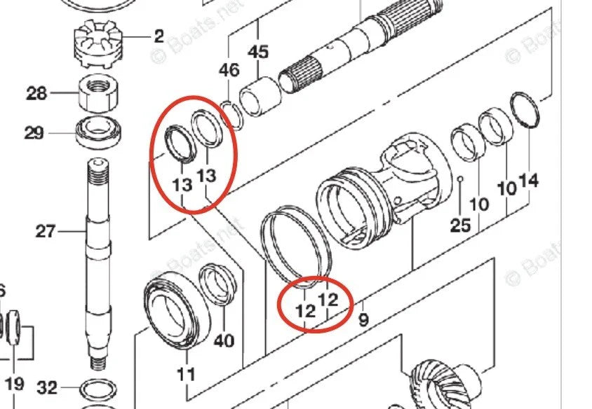 Lower Unit Oil Seal Kit for Suzuki DF325/DF350 (325-350HP)