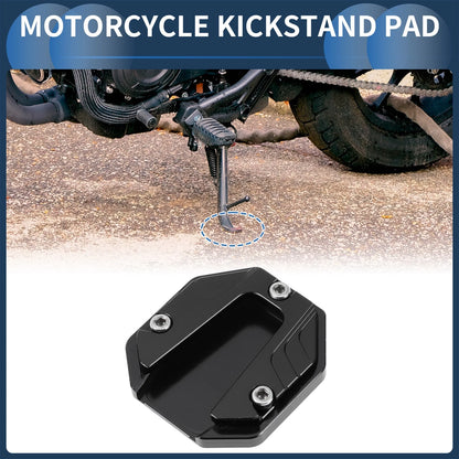 1 Set Motorcycle Kickstand Pad Aluminum Alloy Black