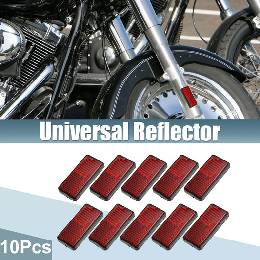 10 x Self Adhesive 56x25mm Motorcycle Spoke Reflective Red