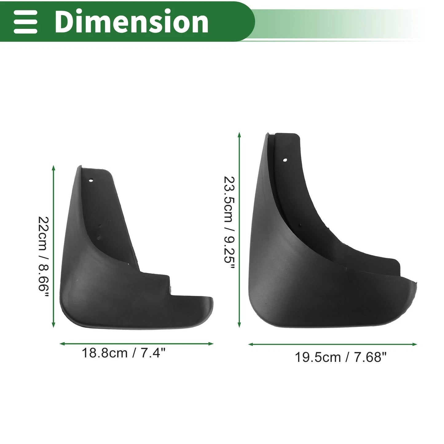 2 x Mud Flaps Splash Guards for Buick Excelle(Hatchback) (2004–2008)