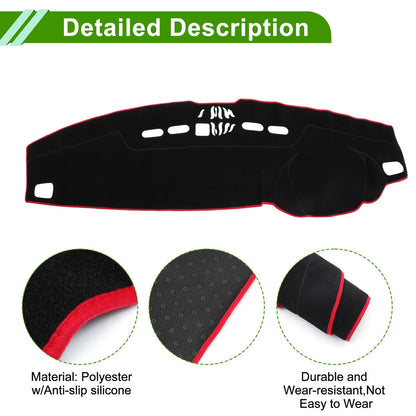 Dashboard Cover Mat for Land Rover Discovery 3 (2005-2009) Black Red