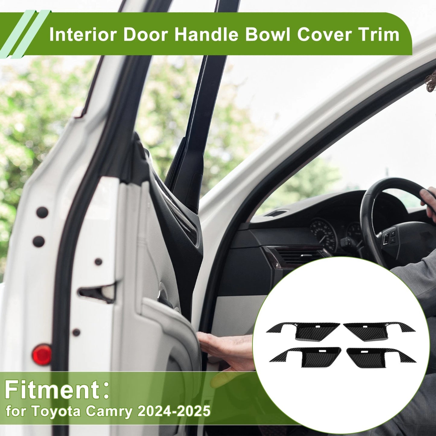Interior Door Handle Bowl Cover Trim for Toyota Camry (2024-2025) 4 x ABS