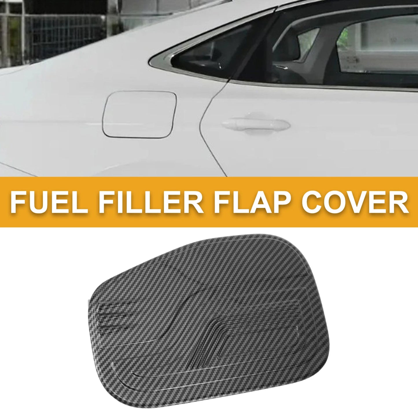 Fuel Tank Door Cap for Ford Ranger 2023-2025 Gas Tank Flap Carbon Fiber Black