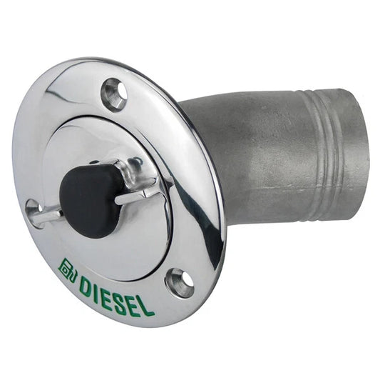 Deck Filler Diesel 30° Angled 316 Stainless 50mm Lockable with Key