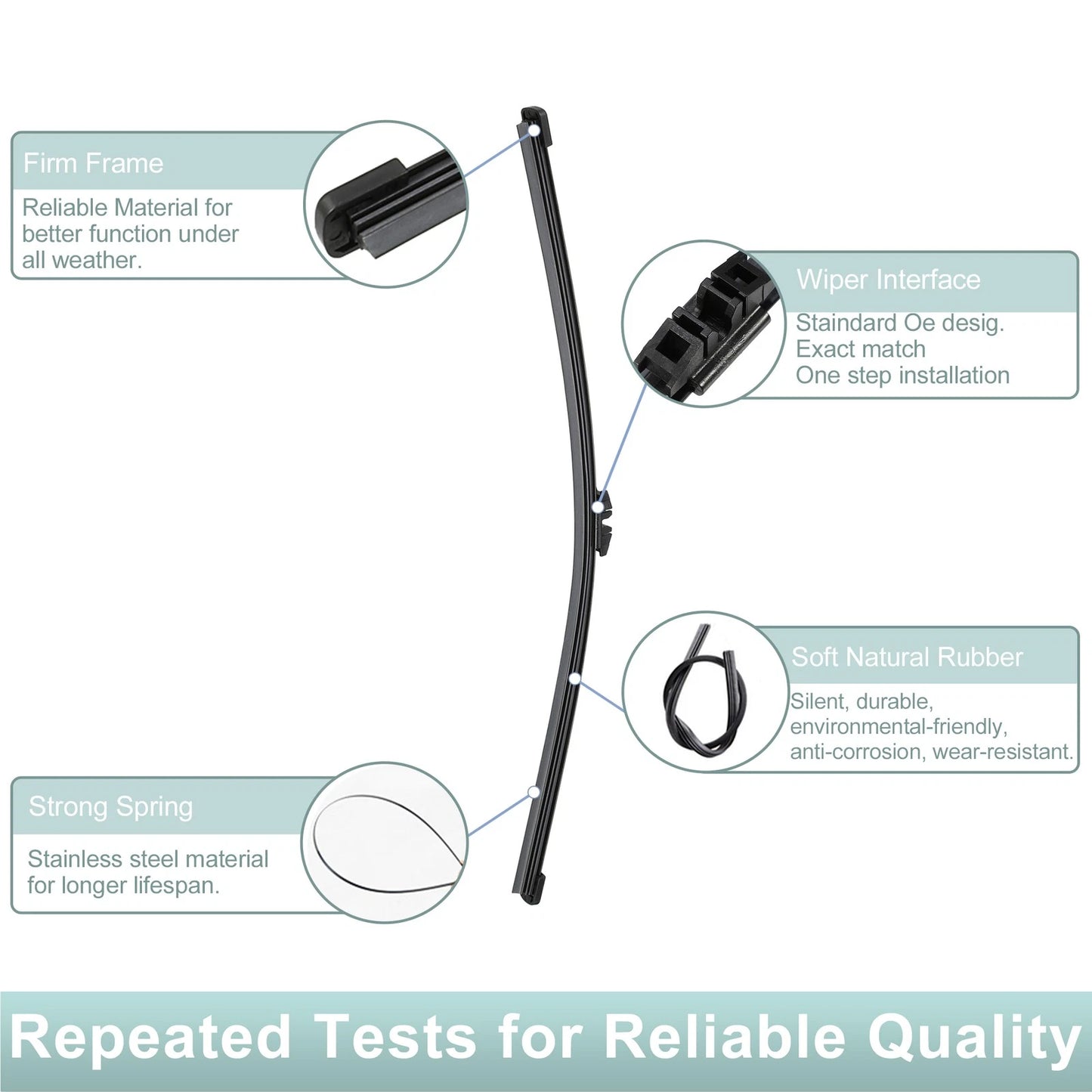 Rear Wiper Blade Arm Set for Volvo V70, XC70 (2007-2016)