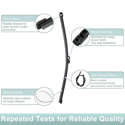 Rear Wiper Blade Arm Set for Volvo V70, XC70 (2007-2016)