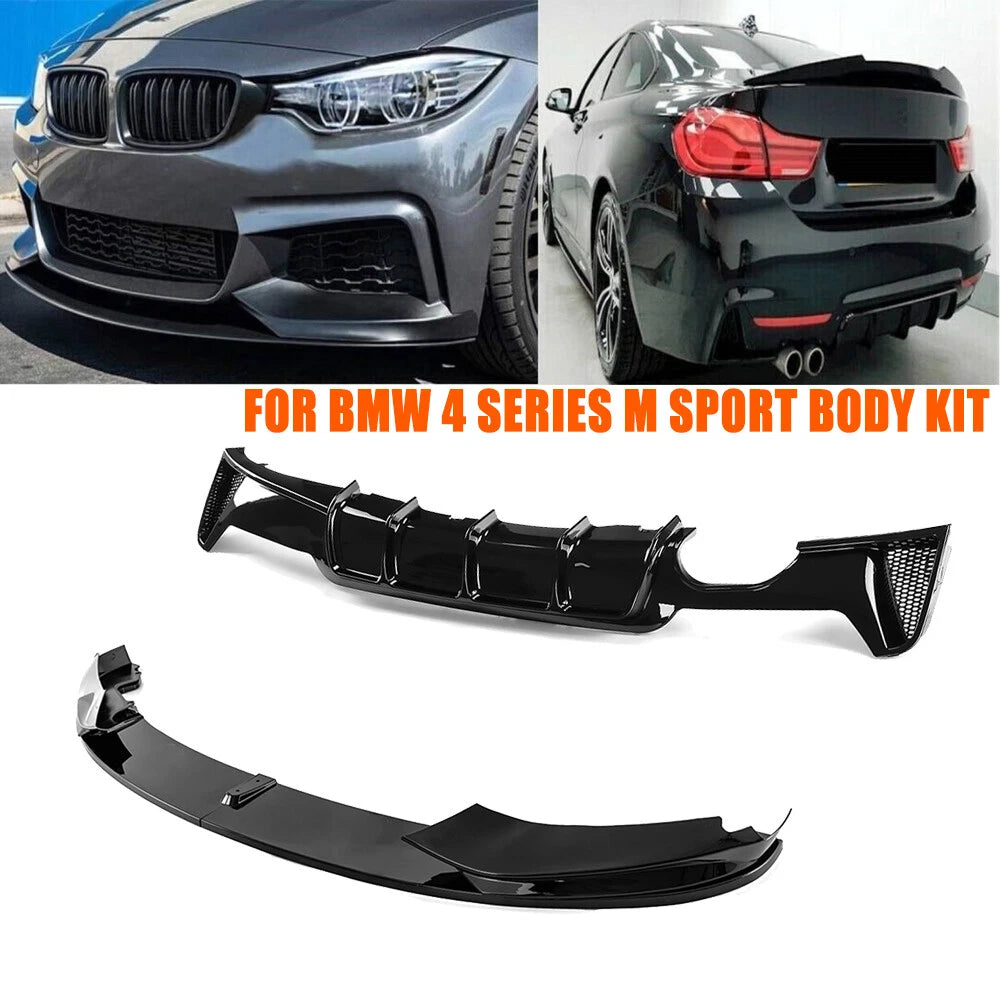Bumper Lip & Rear Diffuser Splitter for BMW F32 F33 F36 M Sport (2014-2020)