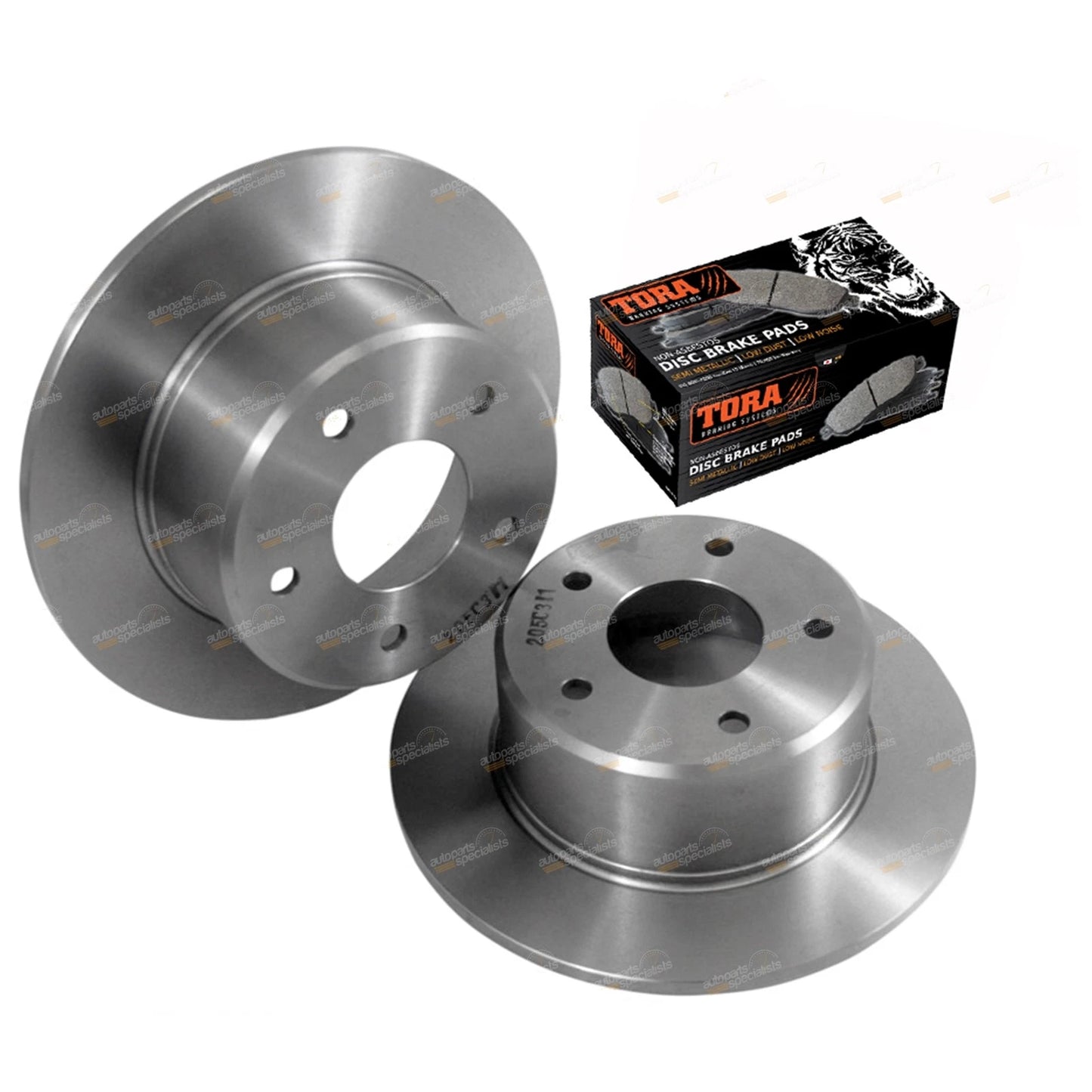 2 x Rear Disc Rotors + Brake Pads for Toyota Lexcen VN VP VR VS (1991–1997)