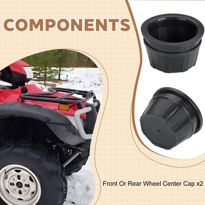 2PCS Front/Rear Wheel Center Cap for Rincon TRX650 TRX680 (2003–2006)