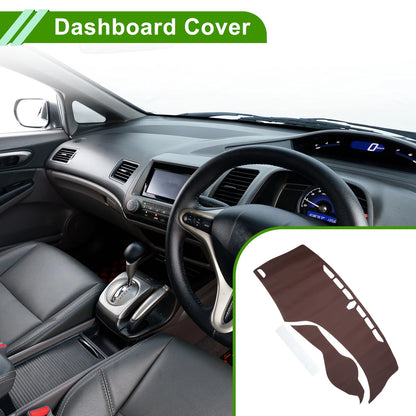 Dashboard Cover Mat for Honda Civic (2012-2015) - Brown