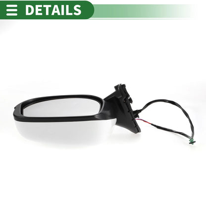 Right Side Door Mirror Replacement for Honda Fit (2009-2014) Manual Folding White