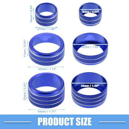 AC Volume 4WD Switch Knob Cover for Toyota Tundra (2014-2021) - 5 pcs Blue