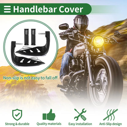 Hand Grips Cover Kit for Motorcycle Handlebar End Diamond Pattern Black