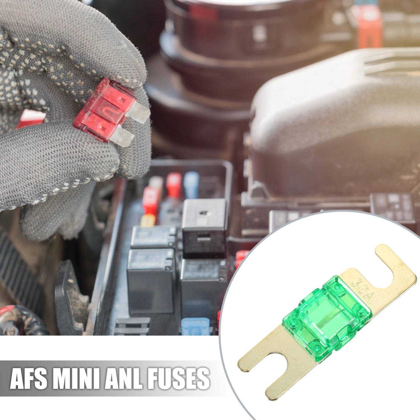 6pcs 30A AFS Mini ANL Fuse for Car Truck Motorcycle Boat Audio CDs