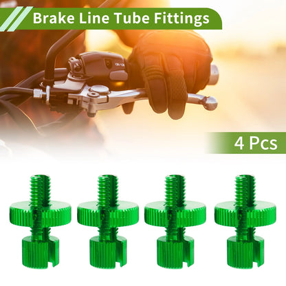 4 x M8 Aluminum Cable Adjuster Screw Green for Motorcycle