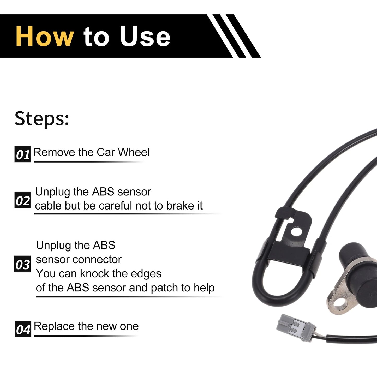 ABS Wheel Speed Sensor for Toyota Corolla (1997-2001) 1 x Right Rear Sensor