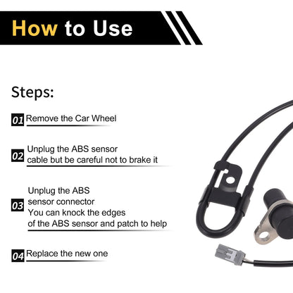 ABS Wheel Speed Sensor for Toyota Corolla (1997-2001) 1 x Right Rear Sensor