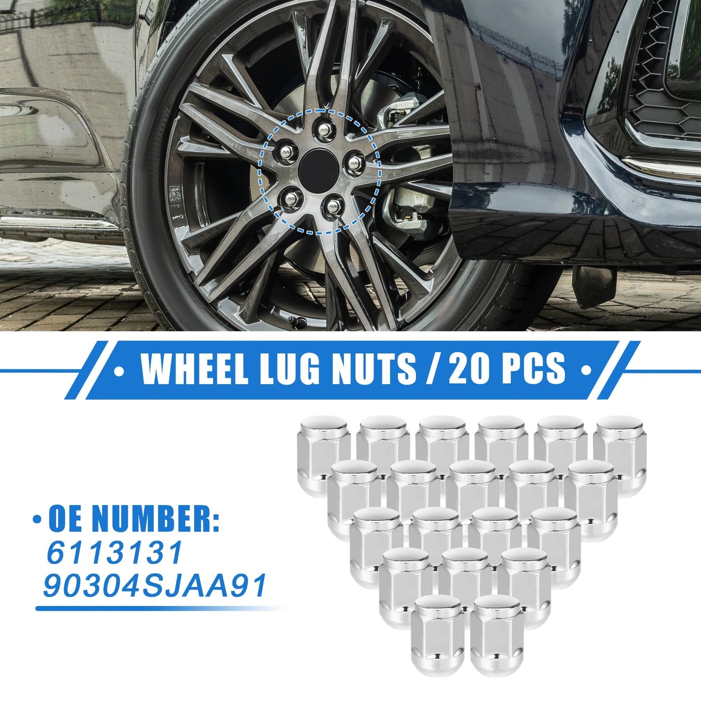 20 x M14 x 1.5 Auto Wheel Lug Nuts for Honda Civic (2017-2021)