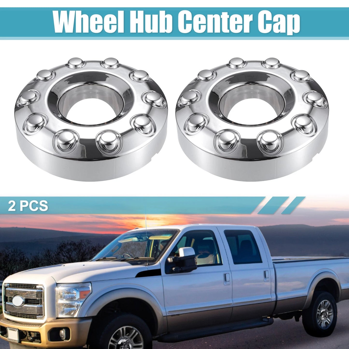 Front Wheel Center Hub Caps Covers 10 Lug Chrome for Ford F450 F-550