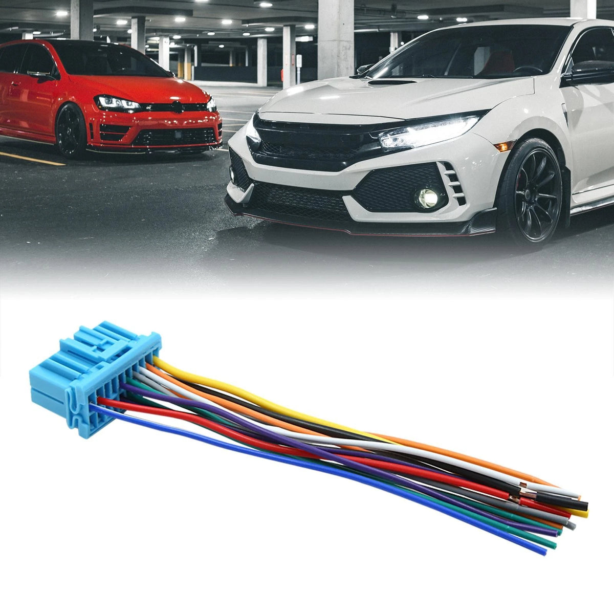 DC 12V Car Auto Male DVD Radio Wire Harness Adapter Cable for Honda