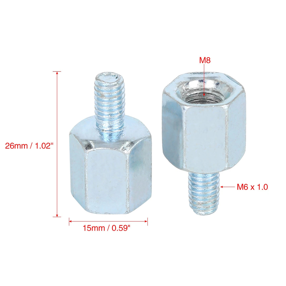 8mm RH to 6mm RH / Rearview Mirrors Adapter for Motorcycle Universal