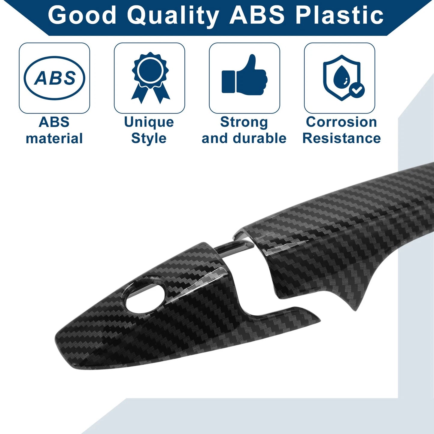 Carbon Fiber Black Door Handle Cover Trim for Honda CR-V 2007-2011