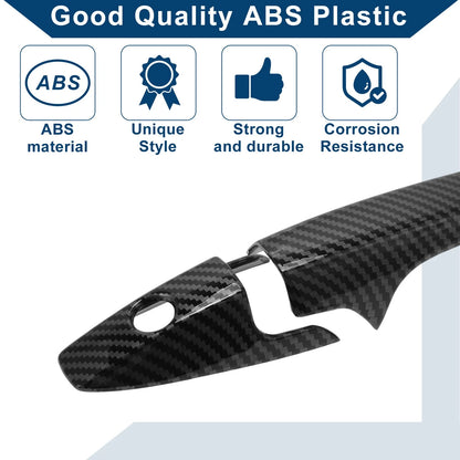 Carbon Fiber Black Door Handle Cover Trim for Honda CR-V 2007-2011