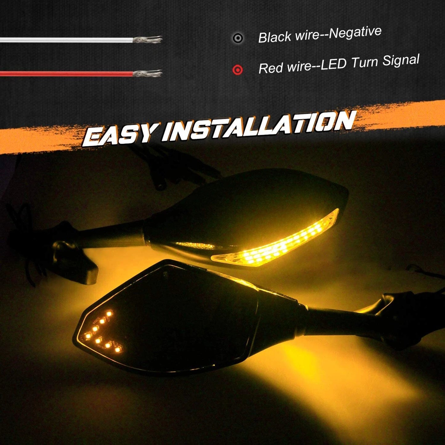 LED Turn Signal Mirrors for Yamaha YZF600R FZ6R R6 R1 (1996-2023)