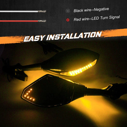 LED Turn Signal Mirrors for Yamaha YZF600R FZ6R R6 R1 (1996-2023)