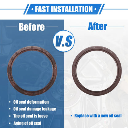 Engine Crankshaft Oil Seal for Toyota 4Runner 2003-2019 (2 x Rubber Seals)