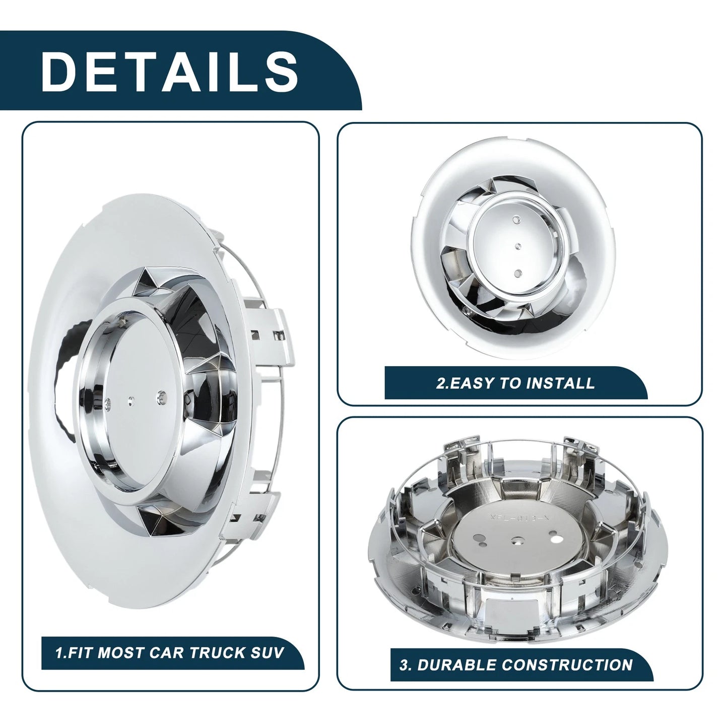 Wheel Center Cap 192mm for Chevrolet Silver Tone Plastic 1Pc