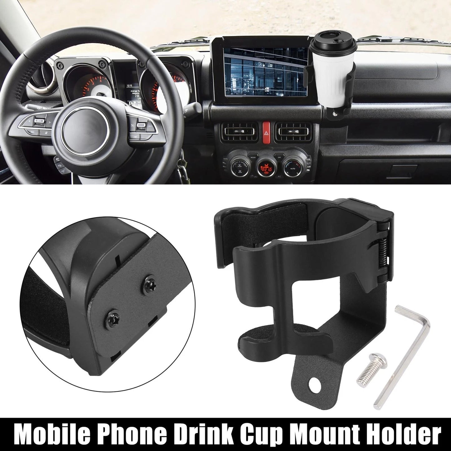 Adjustable Phone Drink Cup Mount Holder for Suzuki Jimny (2019-2021)