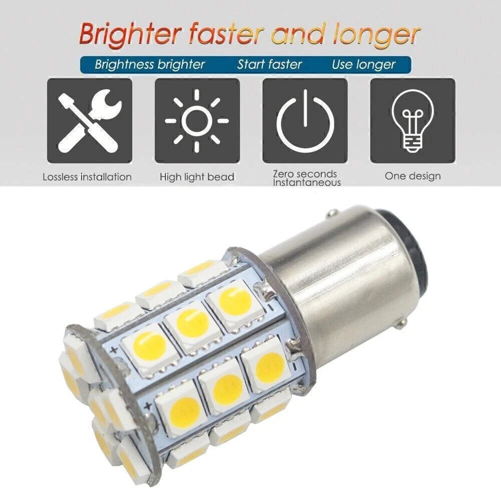 27-SMD BA15D Red Lights Bulb for Marine Boat Interior (12-24V)